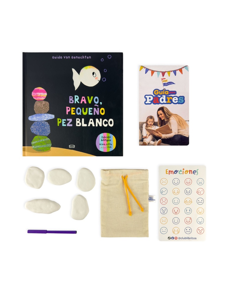 Cajita Bravo pequeño, pez blanco