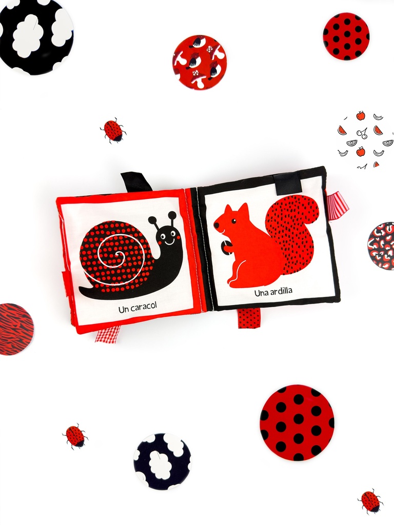 Cajita Rojo,negro y blanco.
